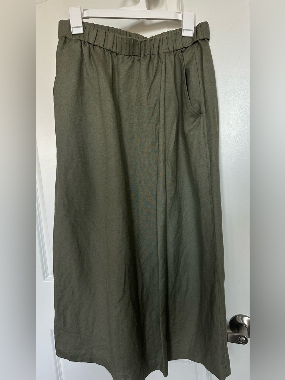 Massimo Dutti Olive Maxi Skirt